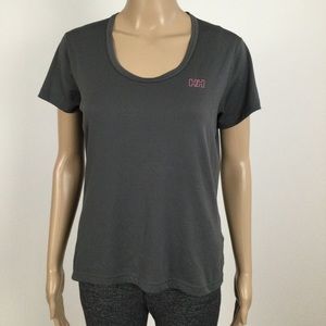 👛 2/$20 HELLY HANSEN Grey/Pink Short Sleeve Scoop Neck, Mesh Back Athletic Top